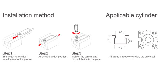 hydraulic cylinder reed switch